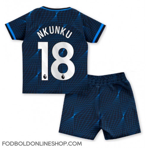 Chelsea Christopher Nkunku #18 Udebane Trøje Børn 2023-24 Kortærmet (+ Korte bukser)